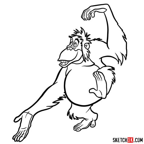 How To Draw King Louie From Jungle Book Sketchok