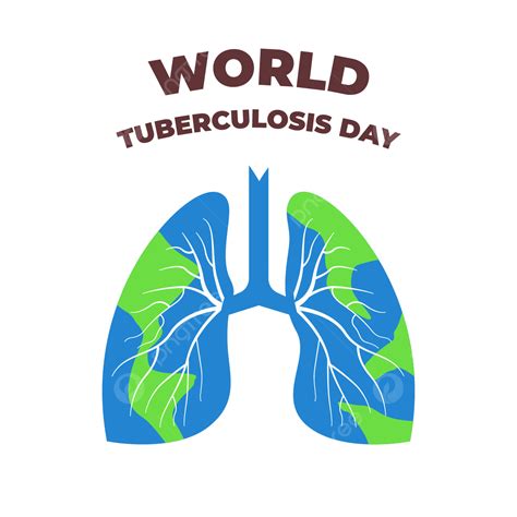 World Tuberculosis Day Vector Design Images Blue Lung With Green Land