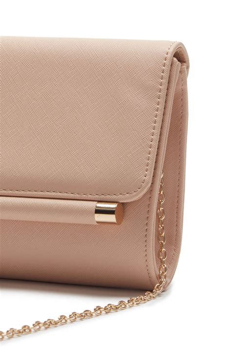 Foldover Metal Bar Clutch Bag In Light Pink Roman Originals Uk