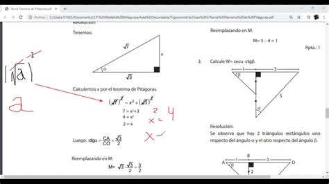 Trigonometría Teorema De Pitágoras Youtube