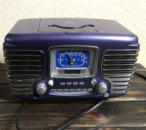 Crosley Cr612 Purple Corsair Retro Amfm Radio Dual Alarm Clock Cd