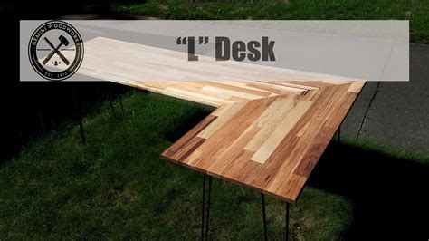 Build a corner desk with a drawer and shelves for extra storage using the free … L Desk - YouTube