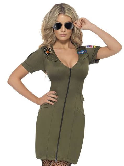 Sexy Top Gun Costume Green Fancy Dress Town Superheroes And Halloween Costumes Wigs Masks