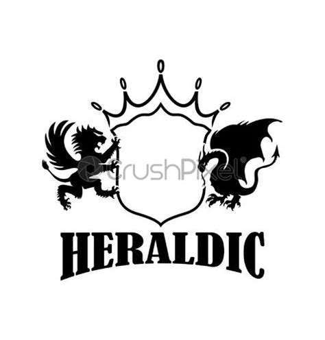 Heraldic Shield Lion And Dragon Vector Sign Stock Vector 5403047