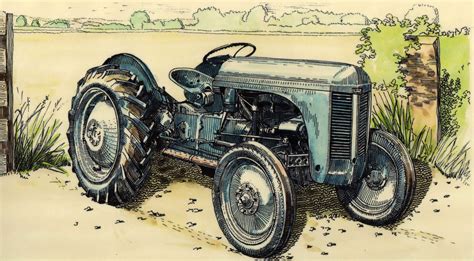 Classic Vintage Ferguson Te20 Tractor Print Picture 8″ X 5 Fum Tools