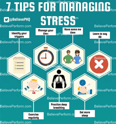 Tips For Managing Stress Infographics Believe Perform