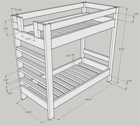 Bunk Bed Heights In Inches Bunk Bed Plans Bunk Beds Diy Bunk Bed
