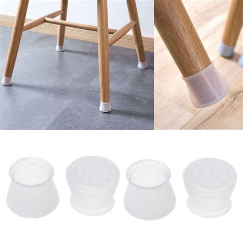 Chair leg protectors silicone cover table chair feet cap wood floor protector. 4Pcs Silicone Chair Leg Caps Feet Pads Furniture Table ...