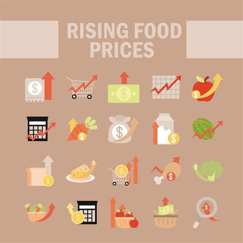 Rising Food Prices Icon Set 1256941 Vector Art At Vecteezy
