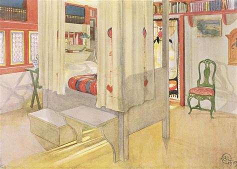 The Bedroom Published In Lasst Licht Drawing By Carl Larsson Fine