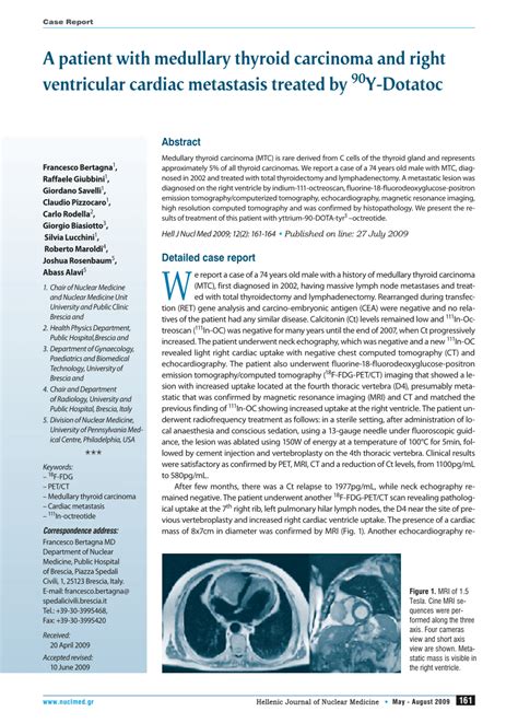 Pdf A Patient With Medullary Thyroid Carcinoma And Right Ventricular