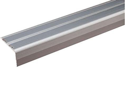 Anodised Aluminium Anti Non Slip Stair Edge Nosing Trim 1200mm X 46mm X 30mm A38 Silver