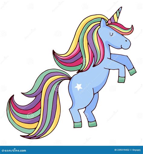 Cute Unicorn Cartoon Rainbow Horse Stock Vector Illustration Of Card