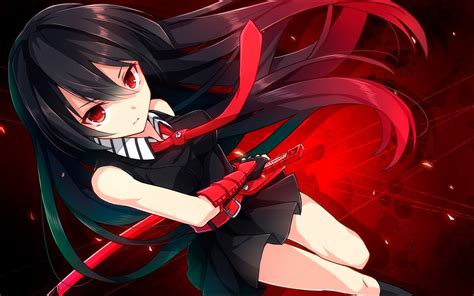 1112699 Anime Anime Girls Red Akame Ga Kill Akame Darkness