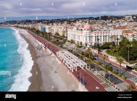 Nice France Aerial View Of Promenade Des Anglais Cote Dazur Stock