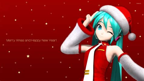 Merry Xmas From Hatsune Miku Vocaloid Wallpaper Anime Wallpapers