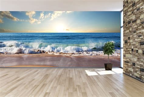 Sea Sunset Wall Mural Murales Paredes En 3d Empapelado