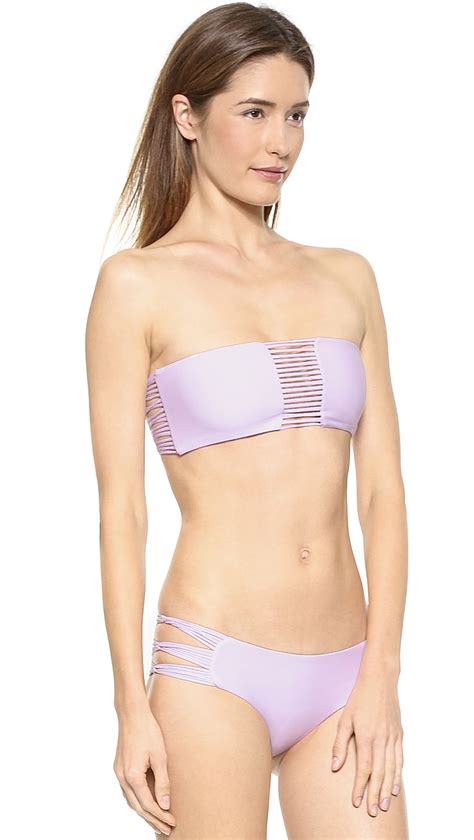 Lyst Mikoh Swimwear Sunset Skinny String Bandeau Bikini Top Night