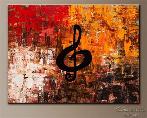 Music Large Abstract Painting Modern Art By Cguedez Rock