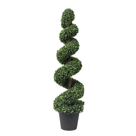 Artificial Topiary Spiral Boxwood Tree Fake Plant For Home Indoor And