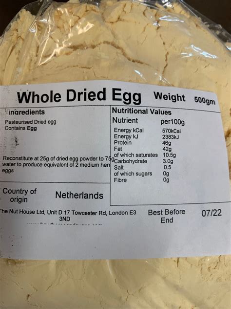 Dried Powdered Whole Egg 500gm Free Delivery Etsy
