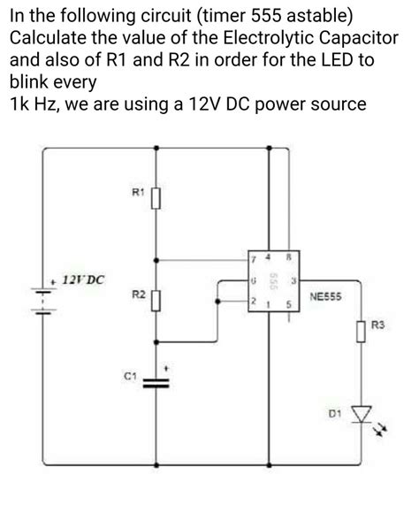 Solved In The Following Circuit Timer 555 Astable