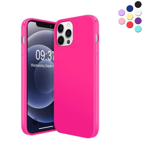 silicone case for iphone 12 pro max {shock absorbent raised edge protection compatible with