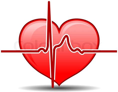 Heart With Pulse Graph As A Healthcare Stock Vector Colourbox
