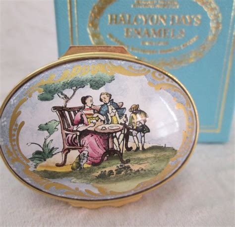 Halcyon Days Enamel Box Tea Party Collectors Circle Etsy Tea Party