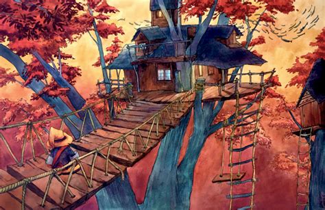 Commission Fantasy Treehouse By Annsquare Fantasy Treehouse Tree