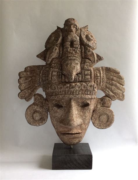 Aztec Warrior Paper Clay Stone Effect Head By Beverley Austin Clay