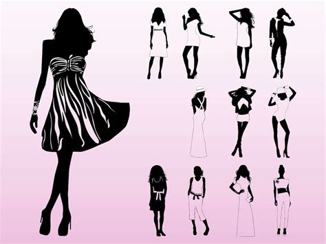 Model Silhouettes Vector Art And Graphics
