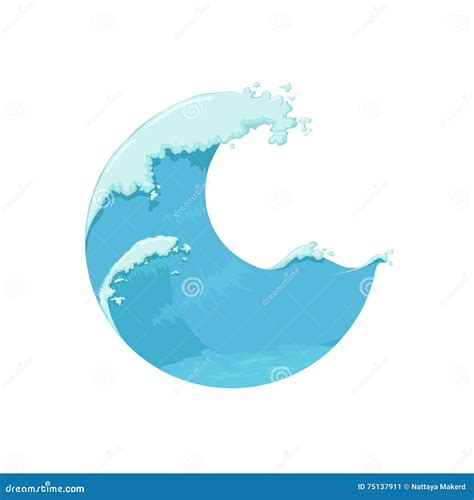 Circle Blue Ocean Wave Stock Vector Illustration Of Clean 75137911
