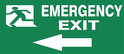 Set Of 2 Emergency Exit Emergency Exit Signage Emergency Exit Sign
