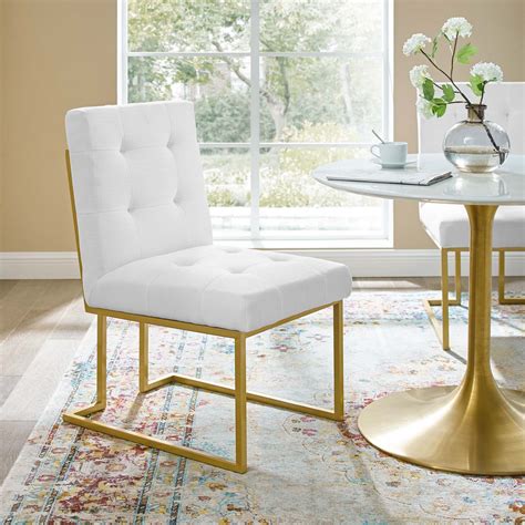 Divani casa carlos modern gray velvet and gold accent chair by vig furniture inc. Privy Gold Stainless Steel Upholstered Fabric Dining ...