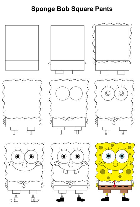 Como Dibujar A Bob Esponja Paso A Paso How To Draw