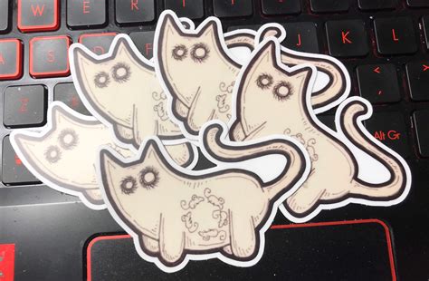 Ghost Cat Vinyl Sticker Etsy