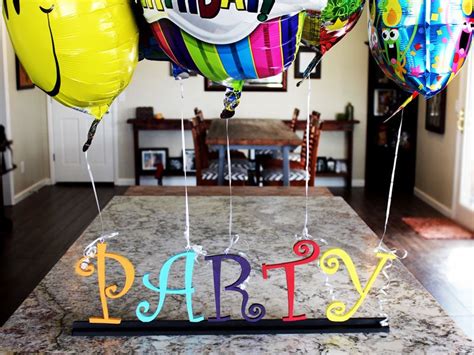 Diy Party Centerpiece And Balloon Holder Party