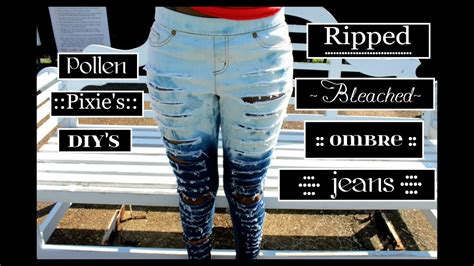 Diy distressed destroyed and bleached jeans. Pixie's Easy DIY Bleached Ripped Ombre Jeans::. - YouTube