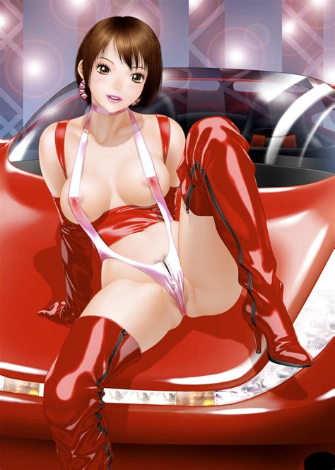 Yui Toshiki Original Highres 1girl Bikini Blush Boots Breasts