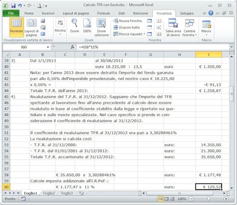 Calcolo Del Trattamento Di Fine Rapporto Tfr Con Excel Capire La Busta Paga