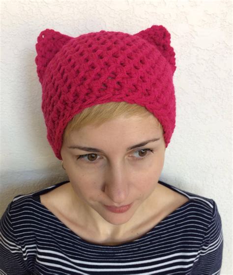 Pink Pussyhat Pussyhat Pink Pussycat Hat Womens March Etsy