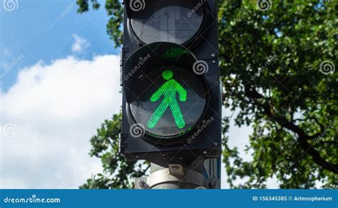 Pedestrian Traffic Light Green Color Stock Image Image Of Safe