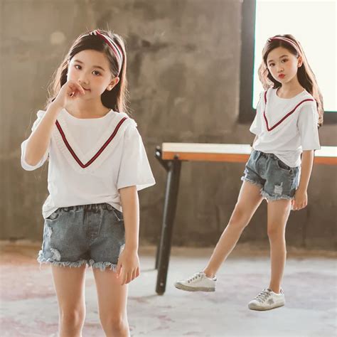Girls Summer Clothes Sets 3 5 7 9 11 Years Kids Fashion Cotton T Shirt