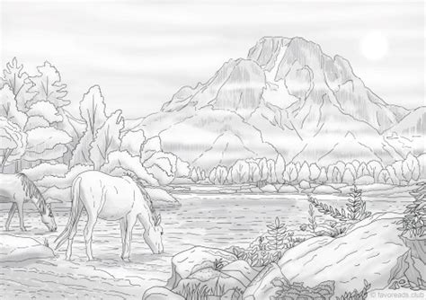 Detailed Landscapes Coloring Pages
