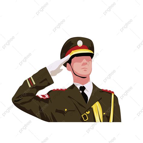 Military Salute Vector Hd Png Images Military Panel Material Character