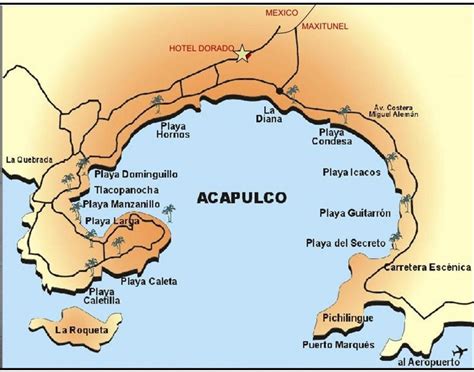 Acapulco de juárez tiene el clima tropical de sabana. Mapa de Acapulco - Turismo.org