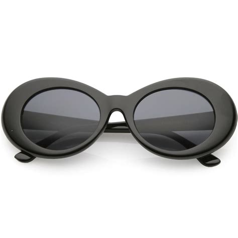 Retro 1990s Fashion Transparent Thick Clout Goggle Oval Sunglasses