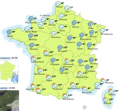 Карта франции с погодой 80 фото