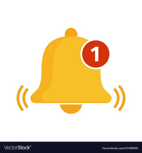 Golden Bell Icon Incoming Message Notification Vector Image